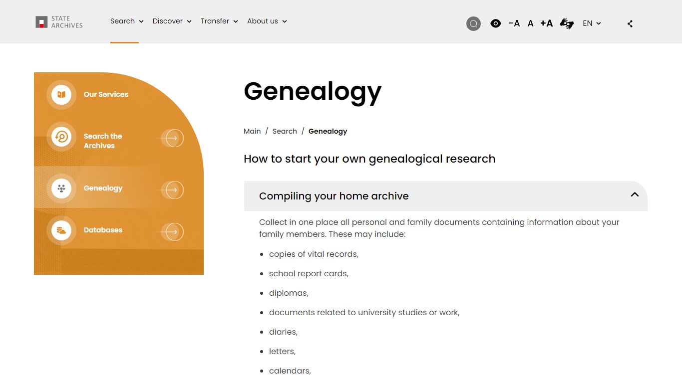 Genealogy – State Archives